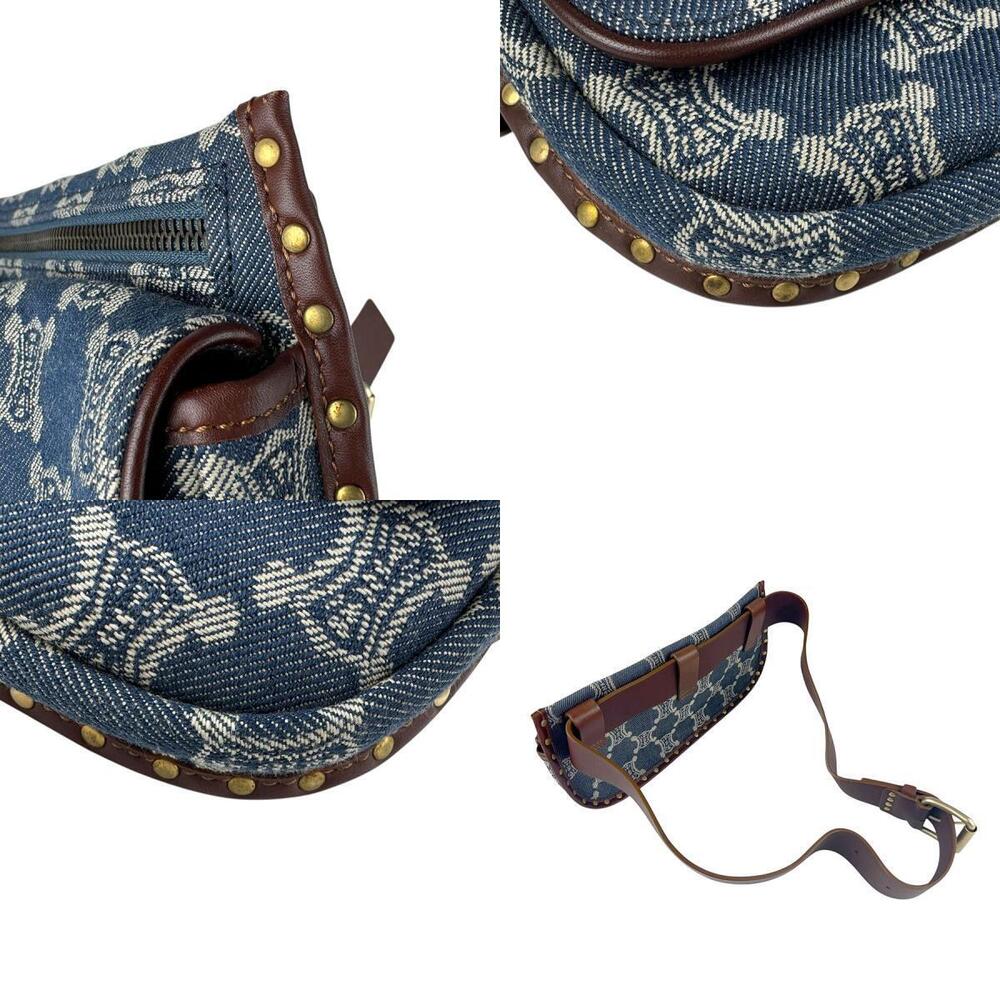 Celine Paris Macadam Waist Bag Denim Leather Blue Brown - Picture 4 of 4